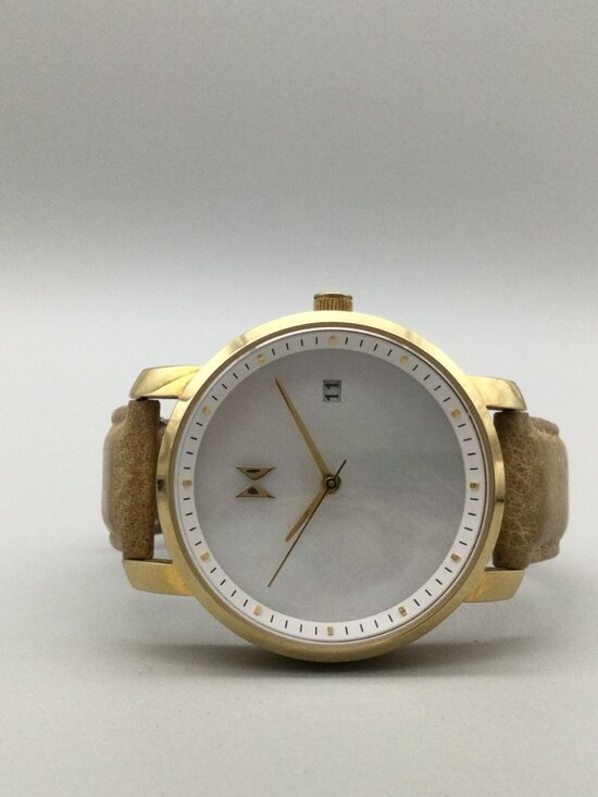 MVMT Watch Women 38mm MOP Dial Gold Tone Leather Band Date New Battery main image 14